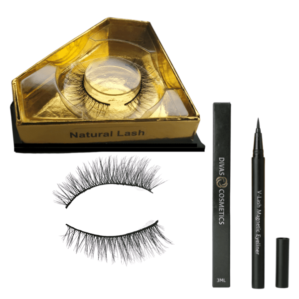 5D Faux Mink Eyelashes and Eyeliner - Kit