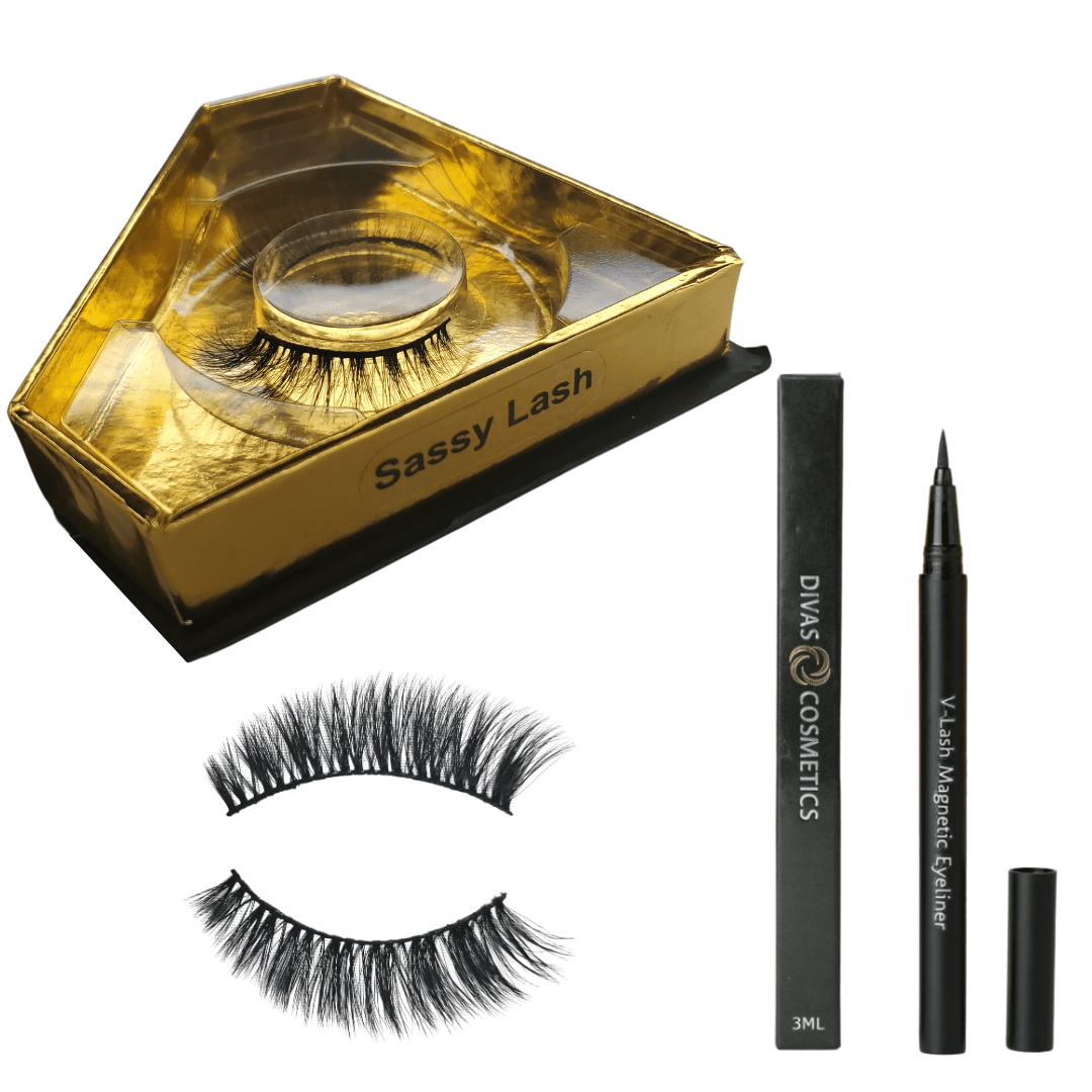 5D Faux Mink Eyelashes and Eyeliner - Kit