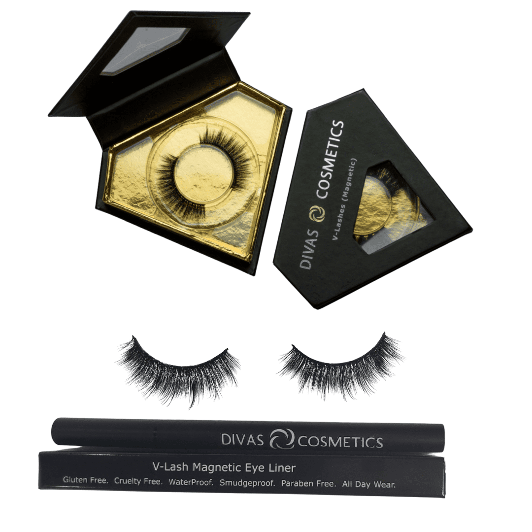 5D Faux Mink Eyelashes and Eyeliner - Kit